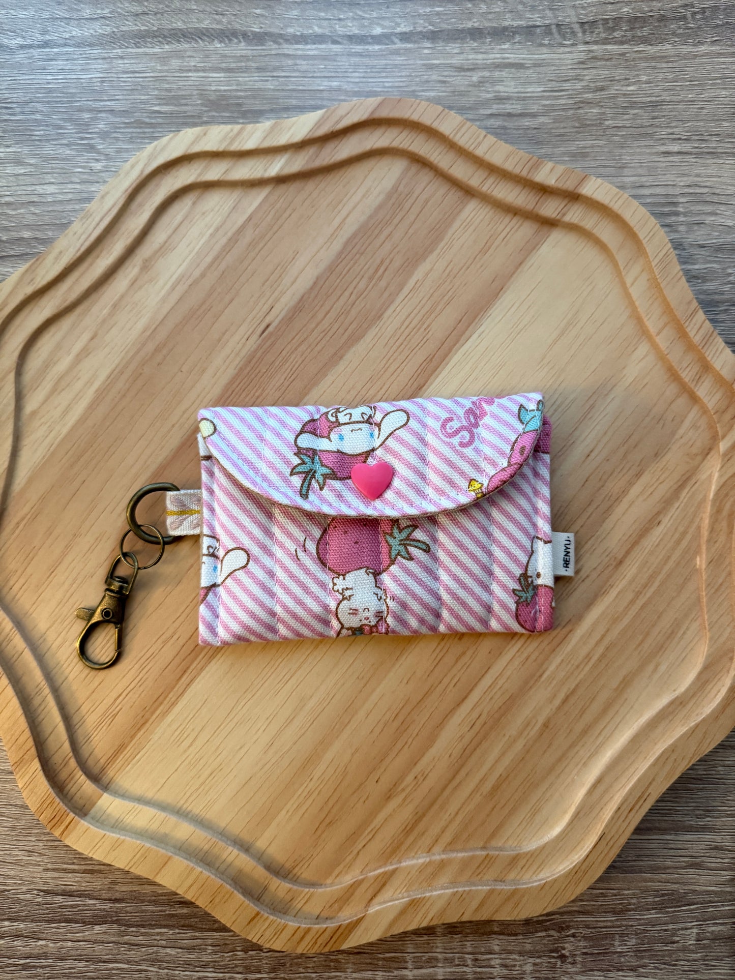 Quilted mini snap pouch