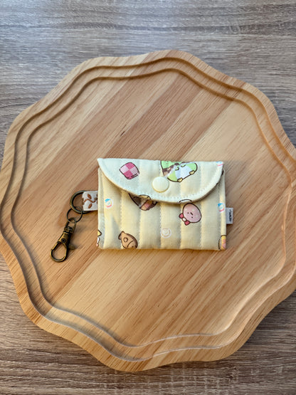 Quilted mini snap pouch